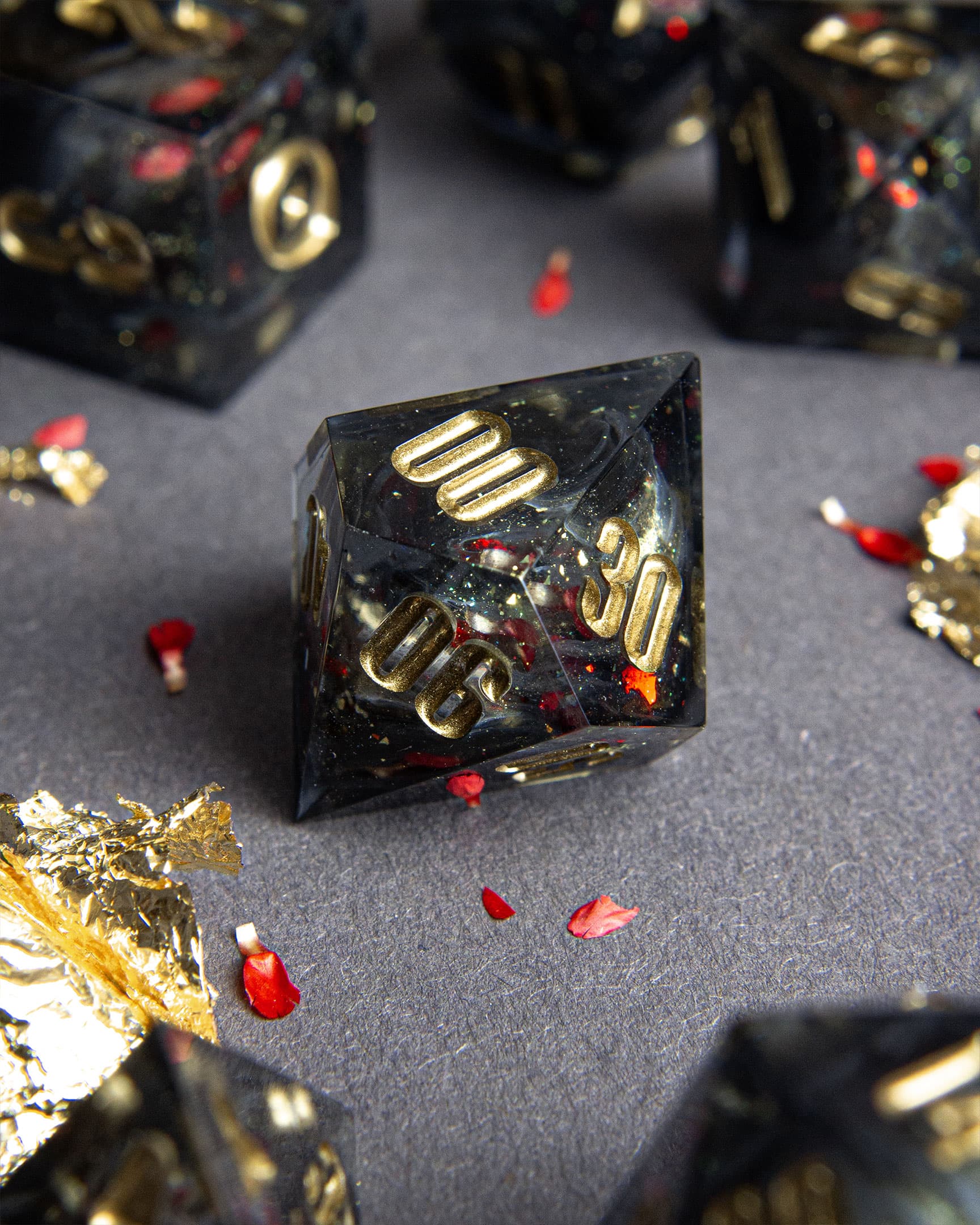 The Last Gommage d%, percentile die, macro detail